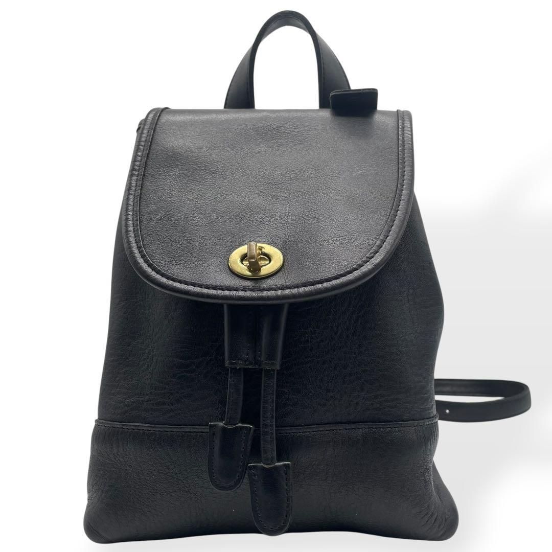 極美品　COACH オールドコーチ　USA製　リュック　ブラック　レザー