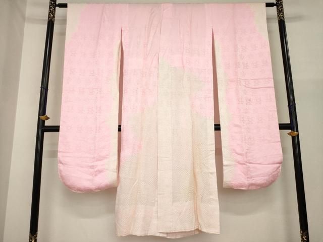 平和屋着物●振袖用長襦袢　無双仕立て　絞り　紗綾形花文　正絹　逸品　AABI8807ck
