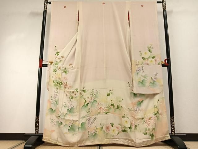 平和屋本店●アンティーク　大正ロマン　振袖　草花文　暈し染め　正絹　逸品　AABI2080fy