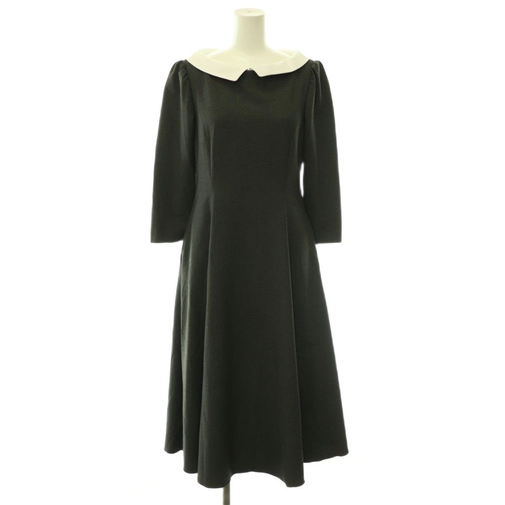 フォクシーニューヨーク FOXEY NEW YORK 25AW 45464 Dress Primrose ワンピース ロング 七分袖 38 グレー /SY ■OS