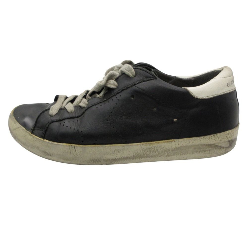 GOLDEN GOOSE ゴールデングース GGBD スニーカー スーパースター レザー ローカット シューズ 靴 ブラック 36 23cm レディース 【中古】
