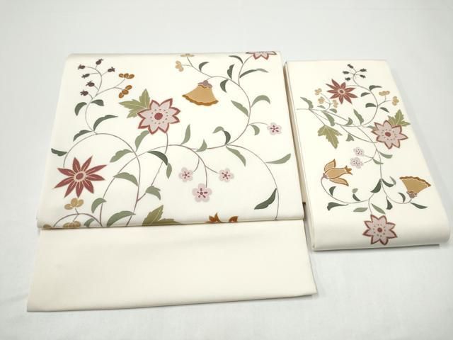 平和屋着物●塩瀬　つけ帯　花唐草文　金彩　正絹　逸品　CABG9001hy 38,025円