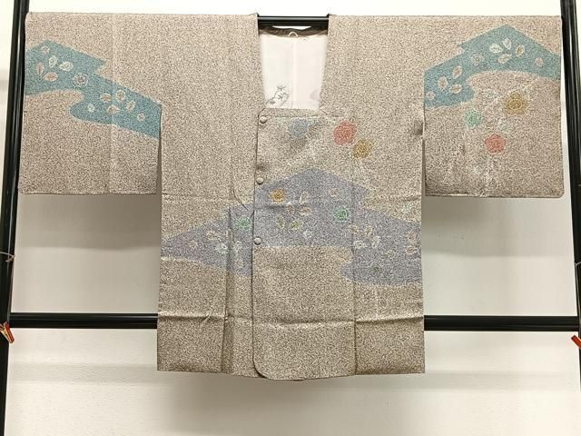 平和屋着物∞道行コート　草花文　金糸　正絹　逸品　未使用　CABG3906ua