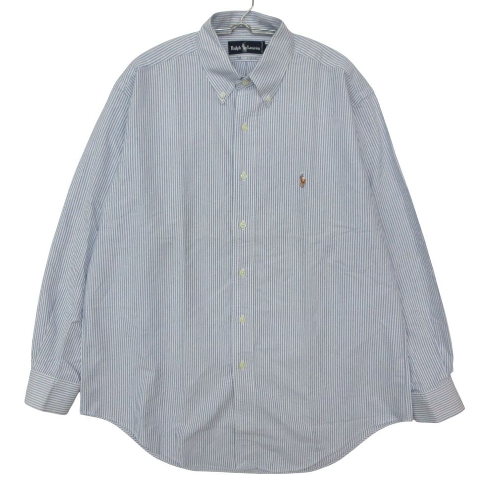 RALPH LAUREN ラルフローレン 長袖シャツ ボタンダウン ストライプ トップス ブルー L【L】 メンズ 【中古】
