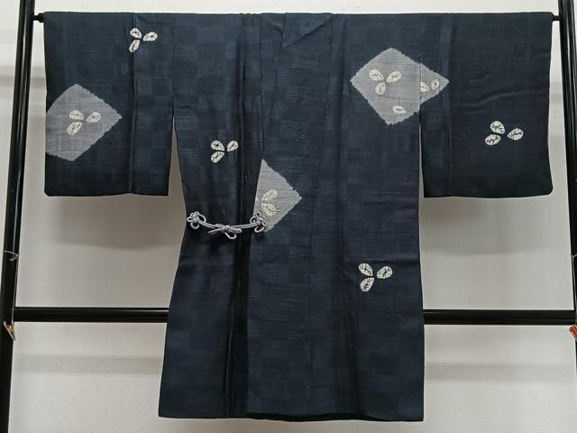 平和屋着物∞道中着　絞り　舞葉文　ロング丈　正絹　逸品　CABG3912ua