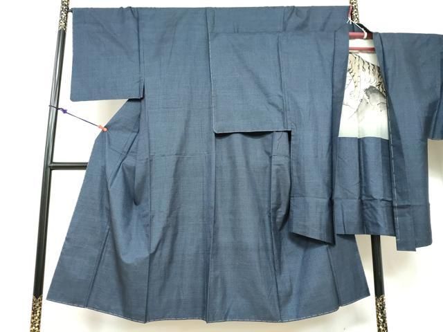 平和屋着物●男性　本場大島紬　アンサンブル　長羽織　100亀甲　総詰め　羽裏：虎　正絹　逸品　未使用　DABF1388ud
