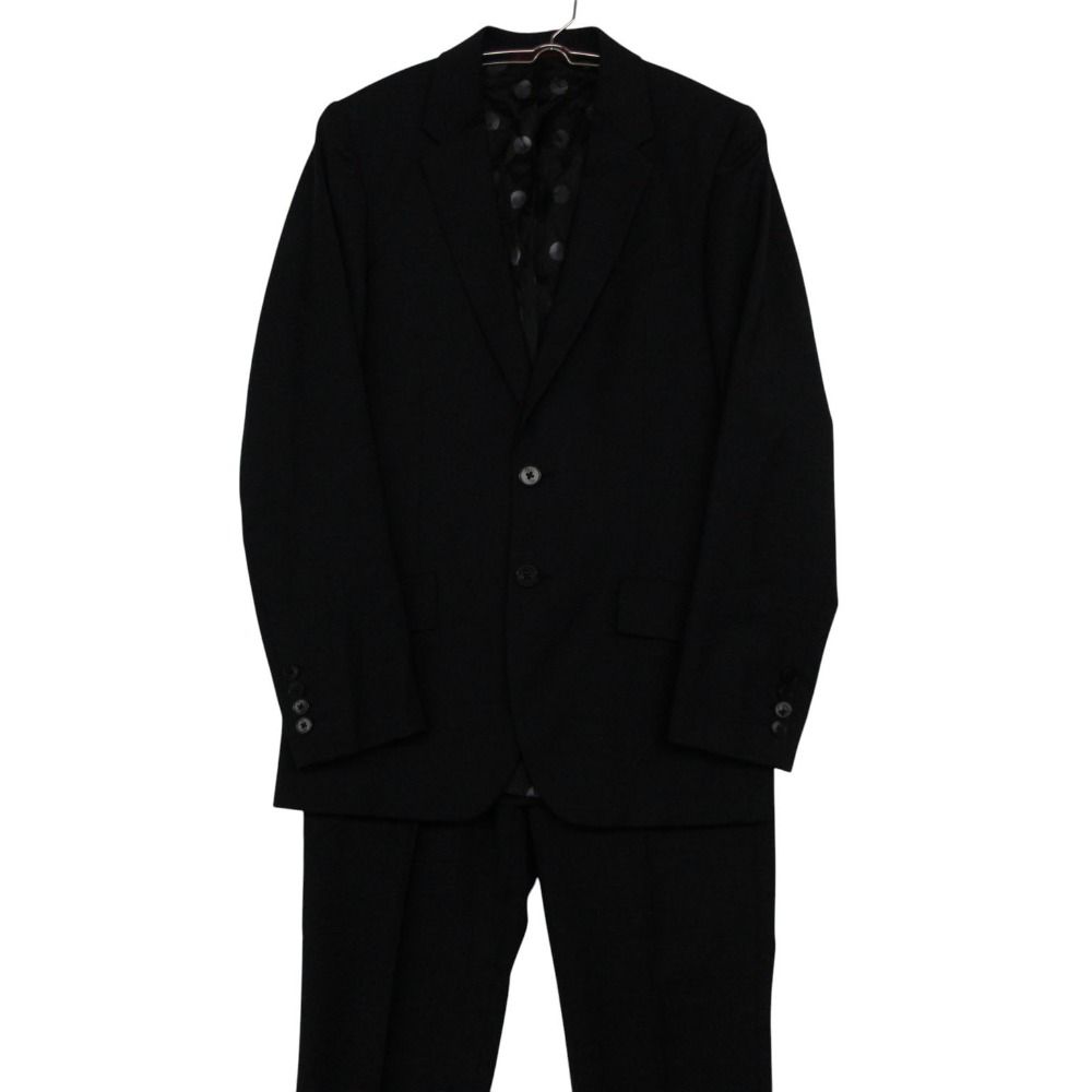 Paulsmith ポールスミス スーツ Gents suit 2 ドット柄裏地 セットアップ 2B ジャケット ノータックパンツ ダークグレー 46【M】 メンズ 【中古】