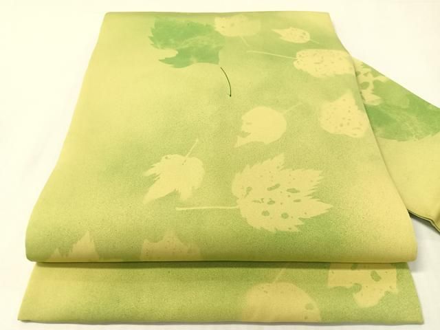 平和屋着物●塩瀬　全通柄　九寸名古屋帯　舞葉文　正絹　逸品　CABI4136vp