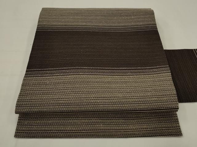 平和屋着物●全通柄九寸名古屋帯　横段文　正絹　逸品　AABJ6910pf