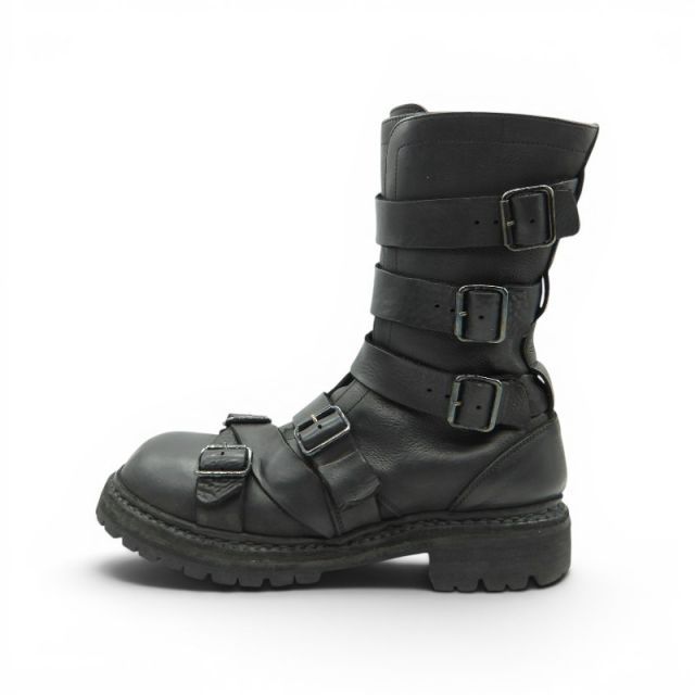 GUIDI×YOHJIYAMAMOTO DADDY BOOTS CALF FULL GRAIN BLACKサイズ41 袋&箱有 グイディ ヨウジヤマモト ダディーブーツ カーフフルグレイン レザー バックル ベルト 大名店