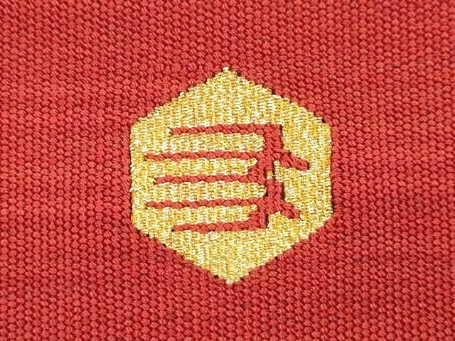 平和屋着物○爪掻本綴作家 伊達静 八寸名古屋帯 赤丹色 正絹 逸品