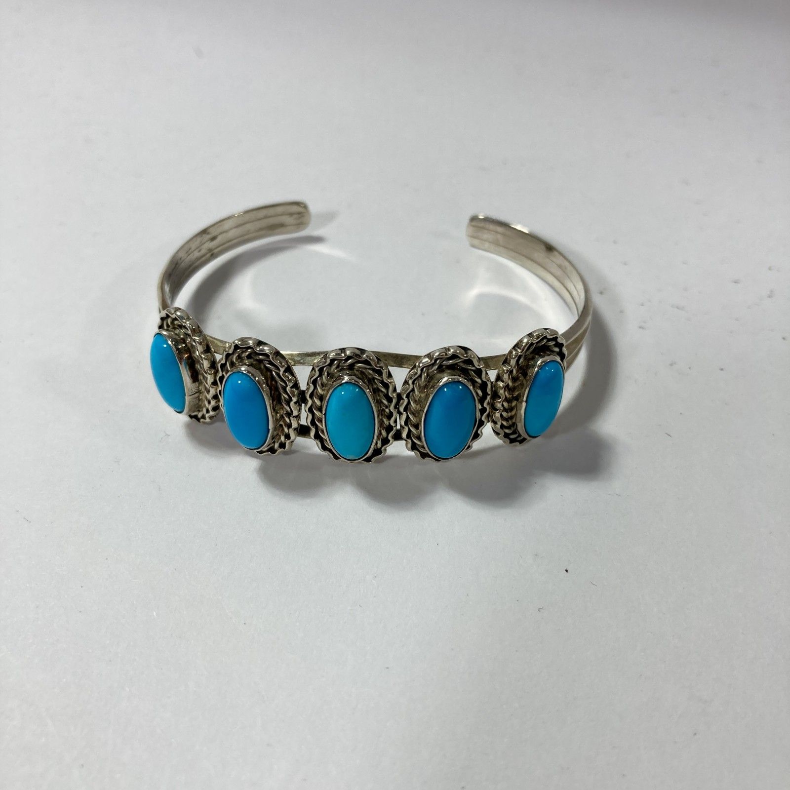★ シルバーアクセサリー 925刻印 ターコイズ バングル ブレスレット インディアンジュエリー R＆B シルバー925