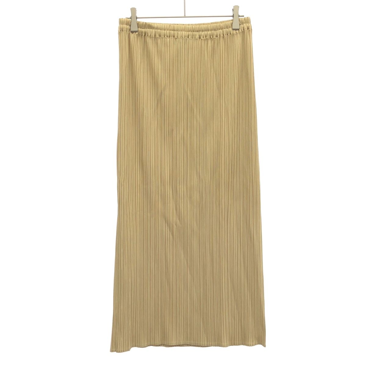 【プリーツプリーズ】ベージュ ロングスカート PLEATS PLEASE ISSEY MIYAKE プリーツプリーズ イッセイミヤケ