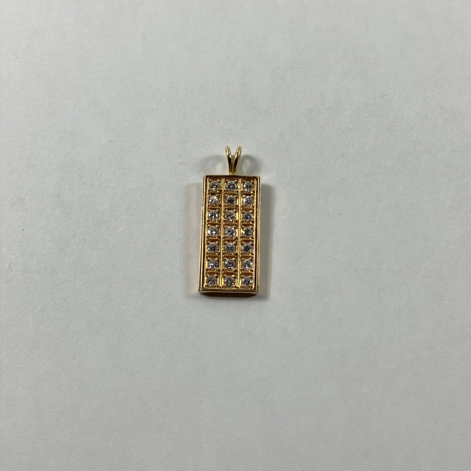 ★ K18刻印 18金 ダイヤモンド 0.82ct イエローゴールド ネックレストップ スクエア デザイン 全長約2.3cm 総重量4.10g アクセサリー