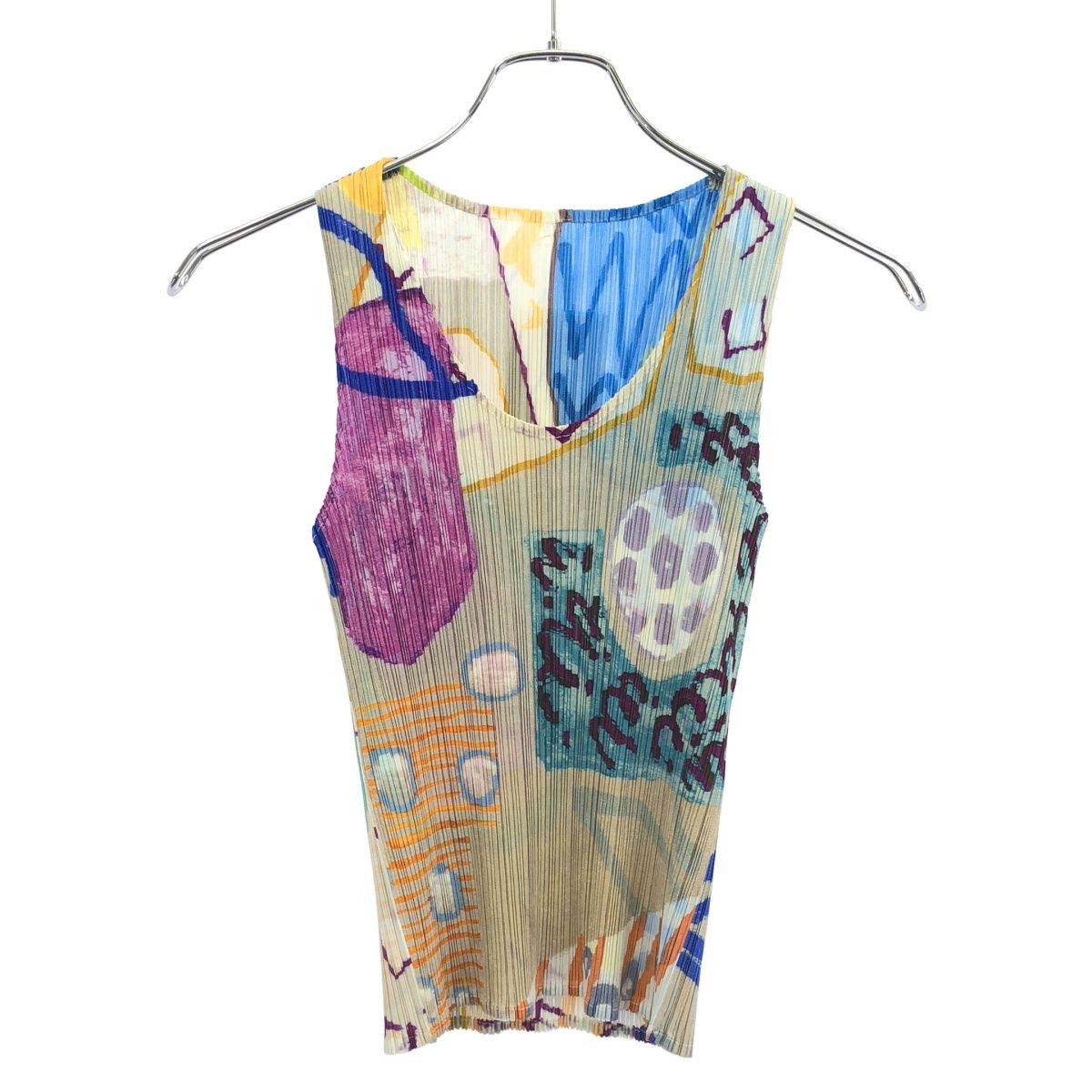 PLEATS PLEASE ISSEY MIYAKE プリーツプリーズ イッセイミヤケ アートプリントプリーツタンクトップ PP12-JK411 ミックスカラー 3
