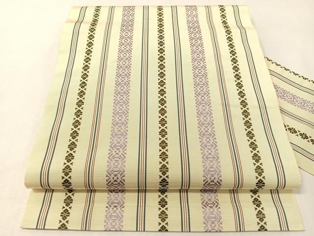 平和屋着物●本場筑前博多織　八寸名古屋帯　献上　正絹　逸品　CABI4204vp 28,860円