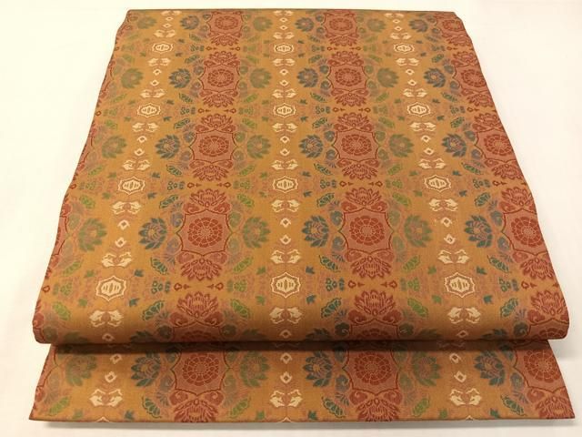 平和屋着物●九寸開き名古屋帯　更紗間道　正絹　逸品　CABI4248vp