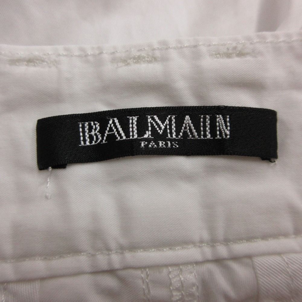 美品 BALMAIN バルマン カーゴパンツ バイカー ジップ テーパード