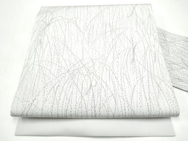 平和屋着物●塩瀬　九寸名古屋帯　手描き　枝垂れ柳　正絹　逸品　CABI8901hy