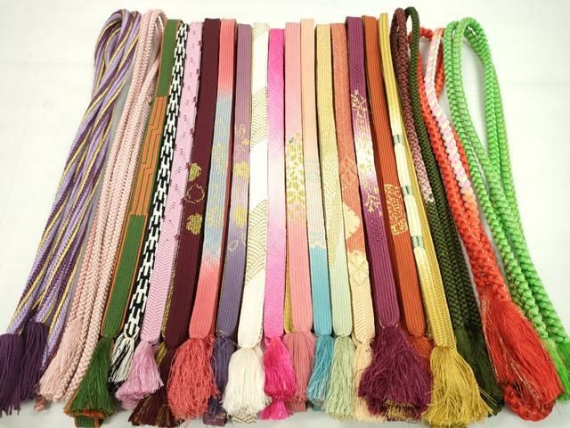 平和屋着物●和装小物　帯締め20本セット　高麗組　笹浪組　地内記組　丸組　振袖用　金糸　未使用あり　逸品　CABH2396ju 15,392円