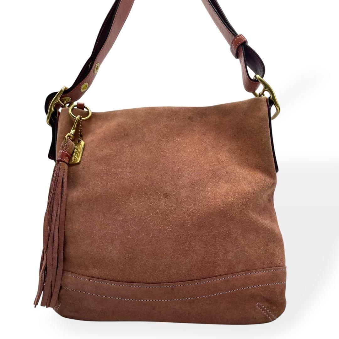 良品　COACH コーチ　ショルダーバッグ ワンショルダー スエード 紫 y2k