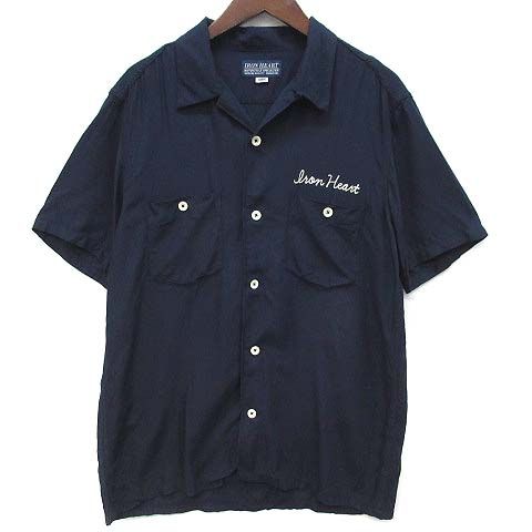 IRON HEARTヘビーレーヨンボーリングシャツ 黒 IHSH-199半袖 アイアンハート IRON HEART レーヨン ボーリング シャツ 半袖 オープン
