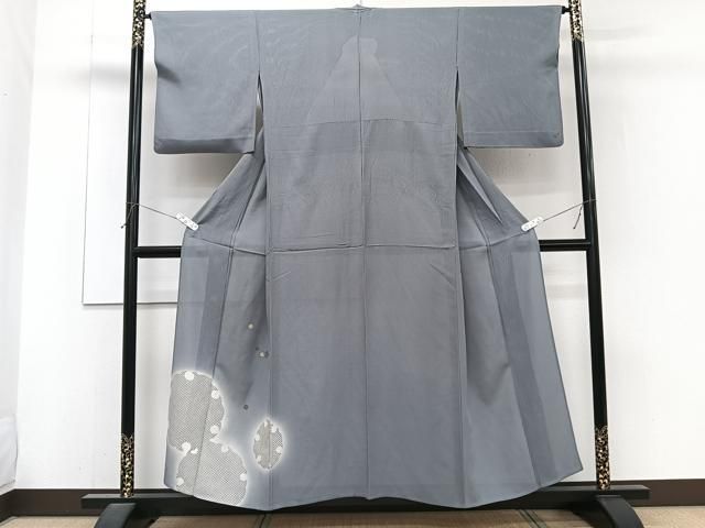 平和屋着物＊夏物　訪問着　縦絽　雪輪箔散らし　暈し染め　正絹　逸品　CABJ4110xi