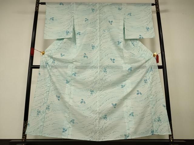 平和屋着物＊夏物　小紋　絽　萩　洗える着物　AABK2663jd