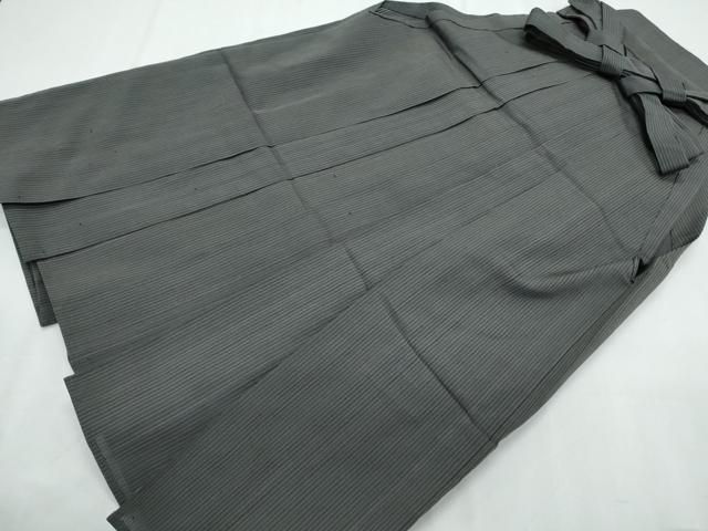 平和屋着物＊夏物　男性　行灯袴　縞　正絹　逸品　CABJ0887th