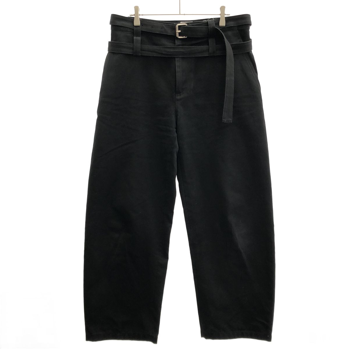 BOTTEGA VENETA ボッテガヴェネタ コットンツイル ベルテッドパンツ 732720 V0XK0 ブラック 46