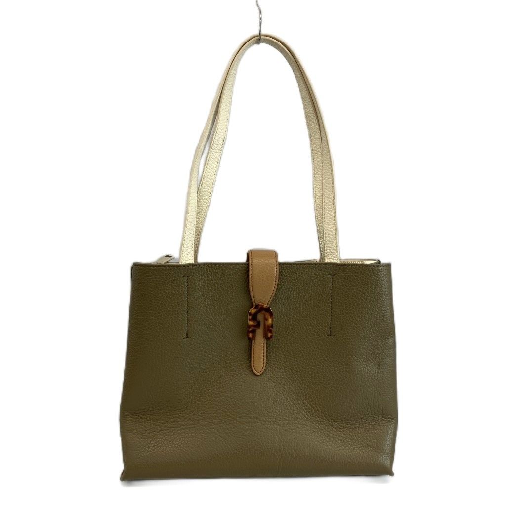 フルラ FURLA ソフィア SOFIA M トートバッグ ワンショルダー レザー べっ甲柄 アーチロゴ カーキ /XZ ■GY18