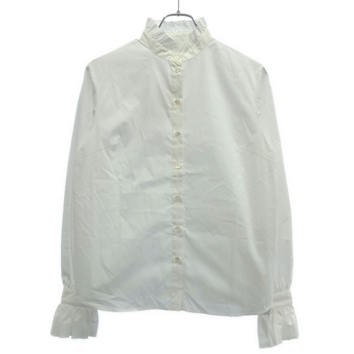 St.cecilia セントセシリア LETTUCE BLOUSE フリルギャザーブラウス ホワイト F