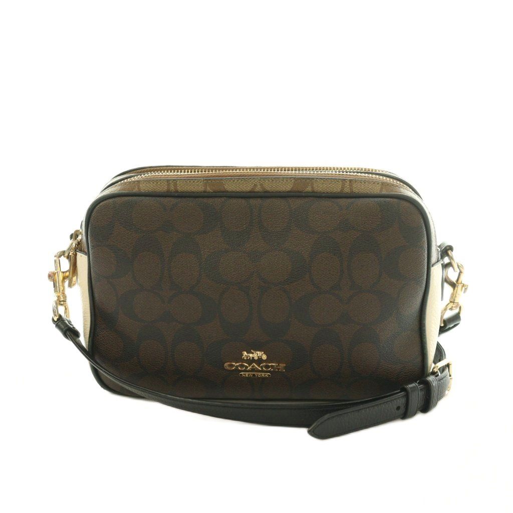 コーチ COACH ショルダーバッグ シグネチャー柄 コーティングキャンバス 茶 ブラウン アイボリー C1767 /MI ■GY18