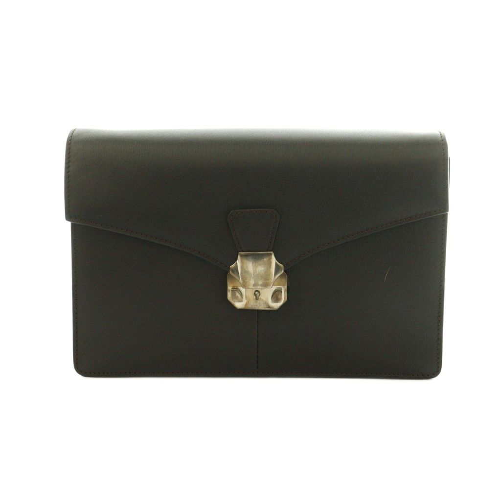 ダンヒル dunhill クラッチバッグ セカンドバッグ フラップ レザー 黒 /MI ■GY18