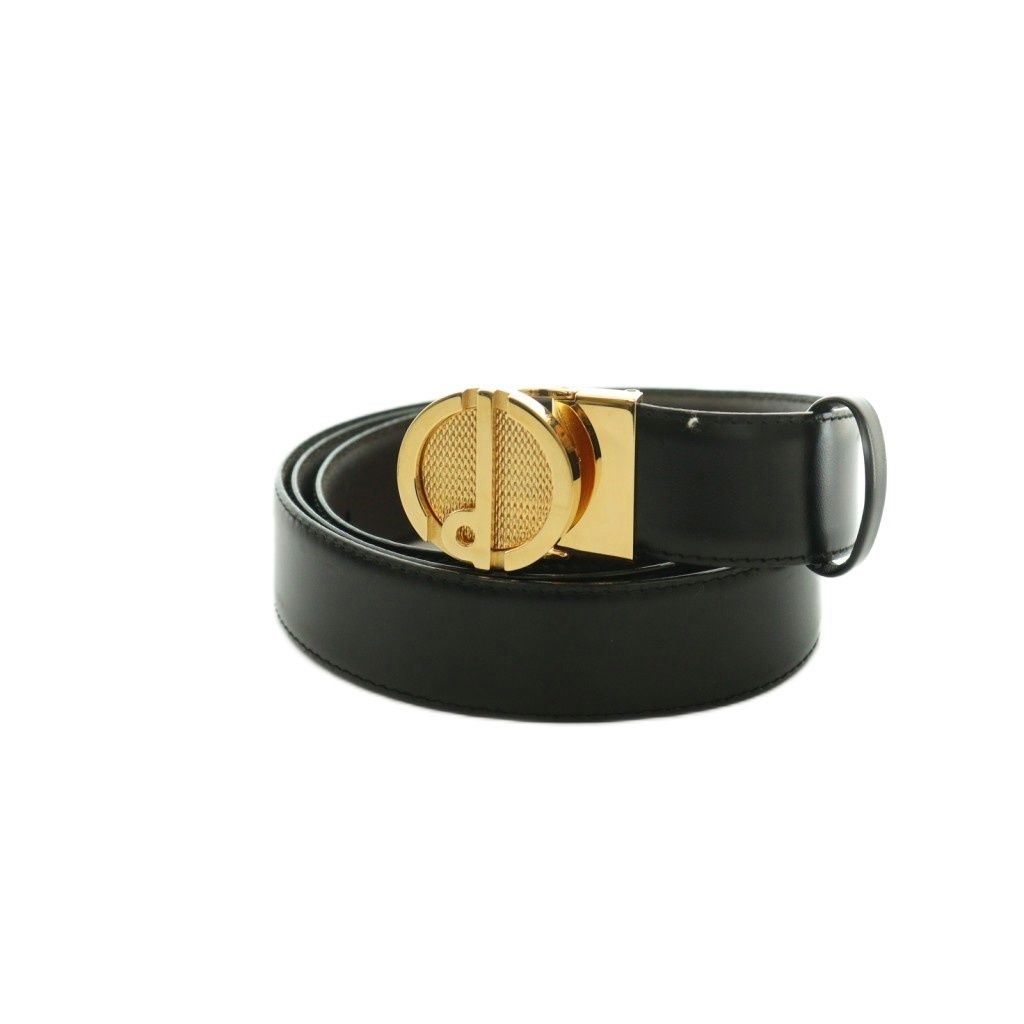 ダンヒル dunhill ベルト レザー ロゴバックル 黒 ブラック /MI ■GY18