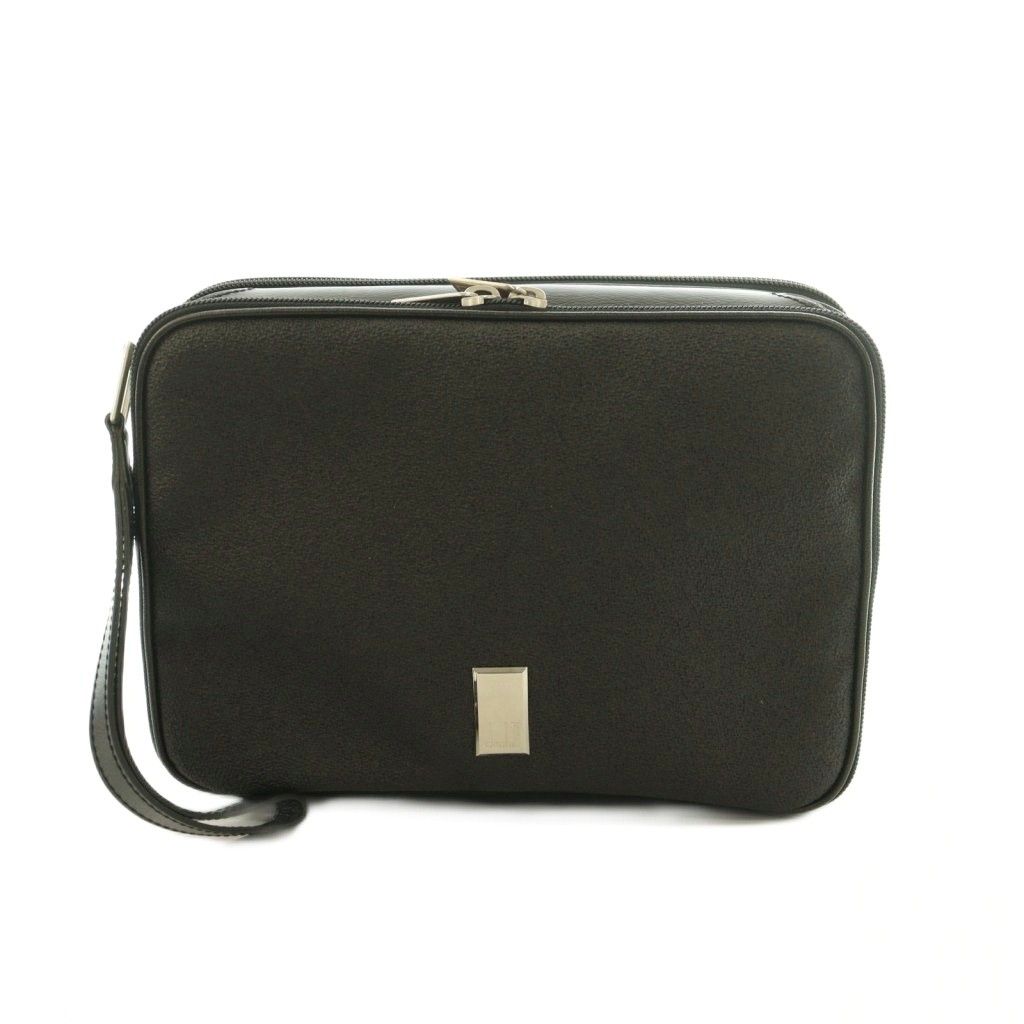 ダンヒル dunhill クラッチバッグ セカンドバッグ PVCレザー 黒 ブラック /MI ■GY18