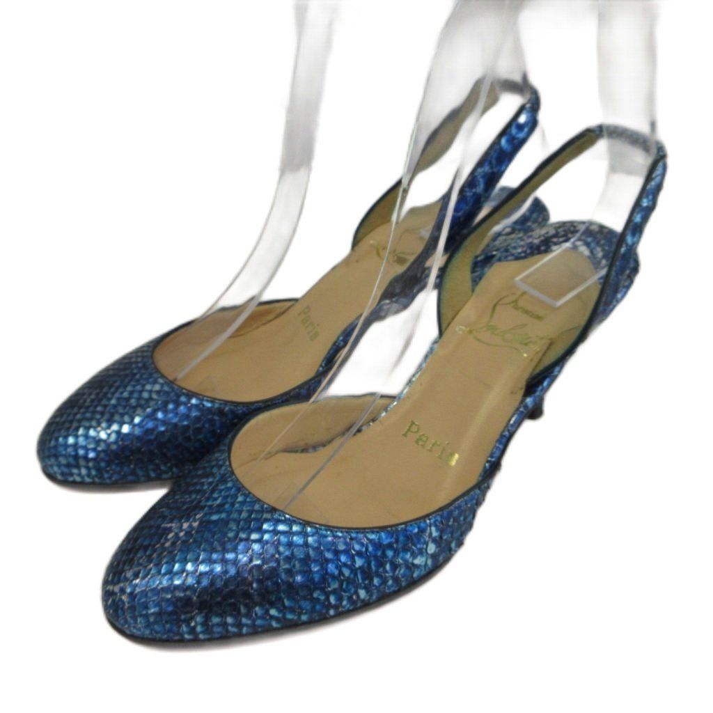 美品 Christian Louboutin ハイヒール 36 23cm クリスチャンルブタン Christian louboutin パンプス パイソン レザー