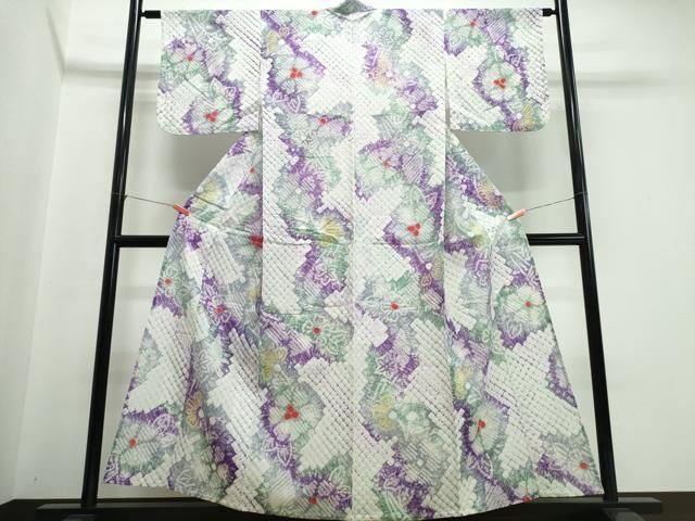 平和屋着物∴夏物　浴衣　有松鳴海絞り　舞花文　綿　逸品　未使用　CABJ0213ng