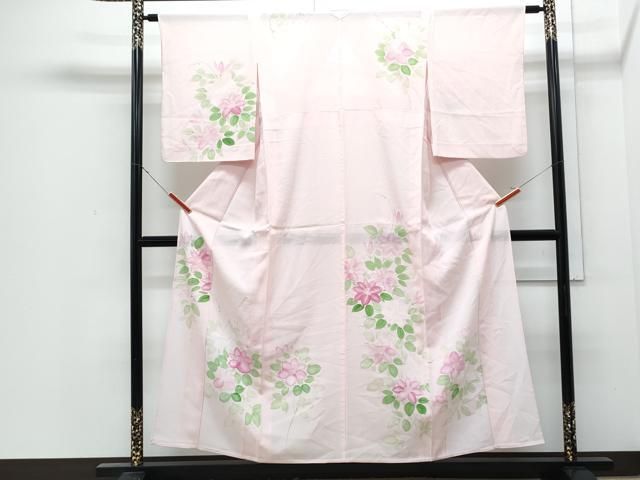 平和屋着物＊夏物　訪問着　絽　手描き　草花文　正絹　逸品　CABJ0962th