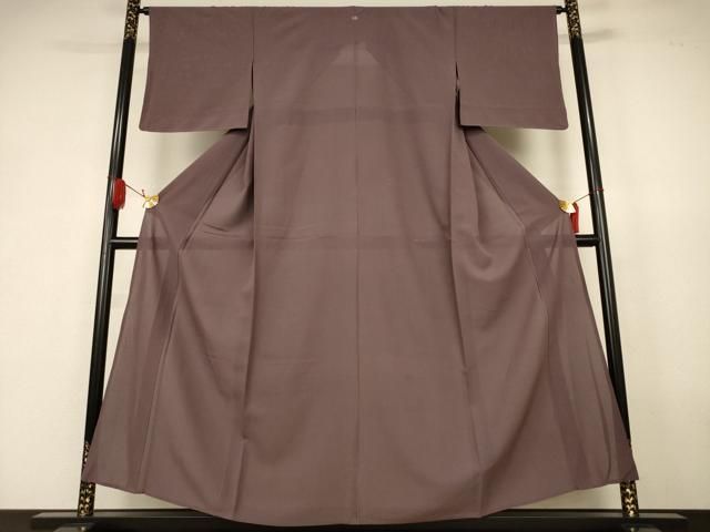 平和屋着物＊夏物　色無地　絽　煤竹色　正絹　逸品　AABK2677jd