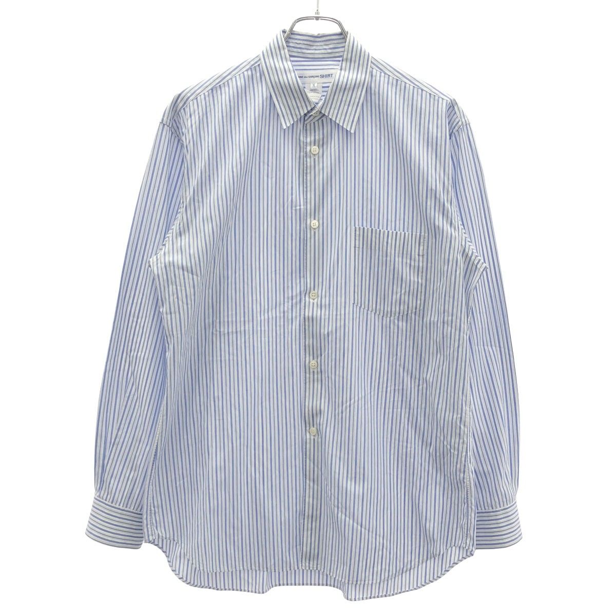 COMME des GARCONS SHIRT コムデギャルソンシャツ FOREVER ストライプシャツ CDGS2ST ブルー M