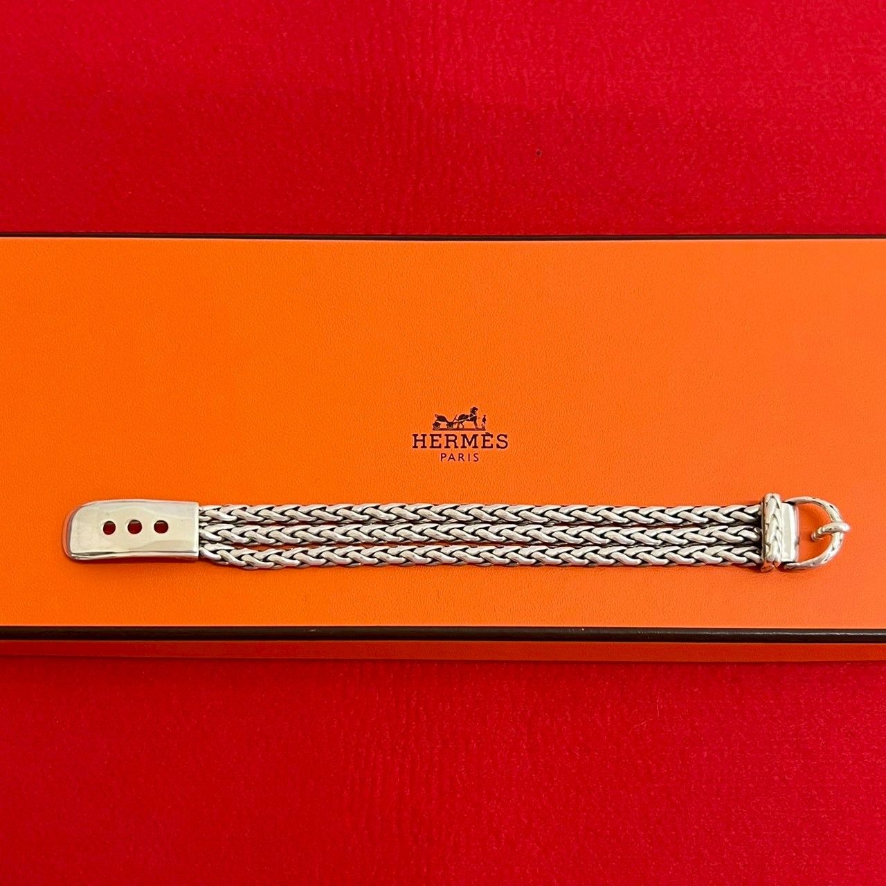 極 美品 希少品 HERMES エルメス ヴィンテージ ディアンヌ シルバー925 ブレスレット バングル アクセサリー レディース シルバー 79750