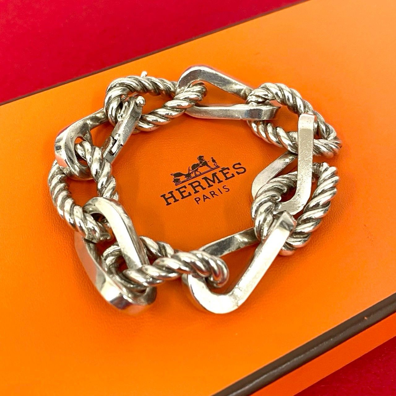 極 美品 HERMES エルメス シャンボール GM ブレスレット シルバー925