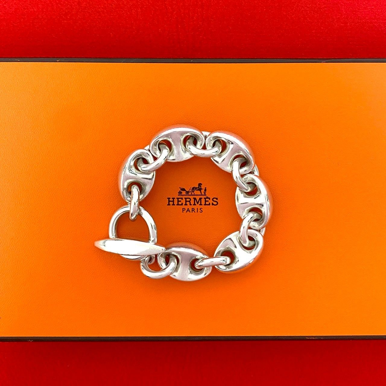 極 美品 HERMES エルメス ネプチューン ブレスレット シルバー925 
