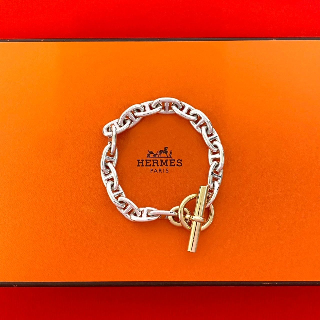 極 美品 HERMES エルメス ヴィンテージ シェーヌダンクル MM 17コマ