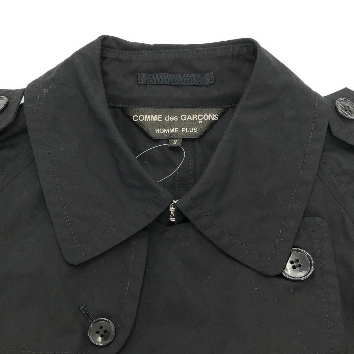 COMME des GARCONS HOMME PLUS コム デギャルソンオムプリュス 16SS コットントレンチコート PQ-B034 ブラック S COMME des GARCONS HOMME PLUS コム デギャルソンオムプリュス 16SS