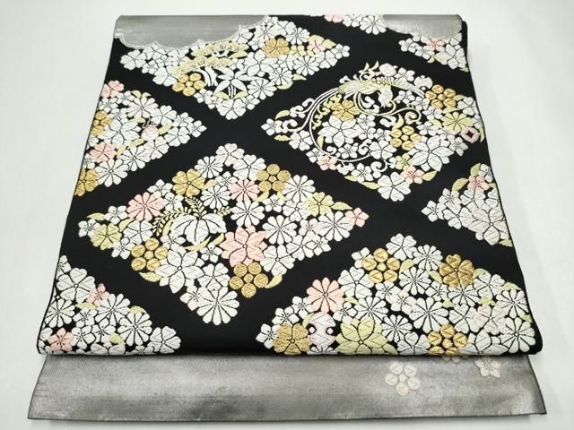 平和屋着物●西陣最高峰・北尾織物匠　六通柄袋帯　唐織　慶長寿菱文　金糸　正絹　逸品　CABJ4908hy