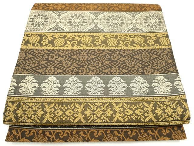平和屋着物●全通柄袋帯　名物裂間道　正絹　逸品　CABJ4929hy