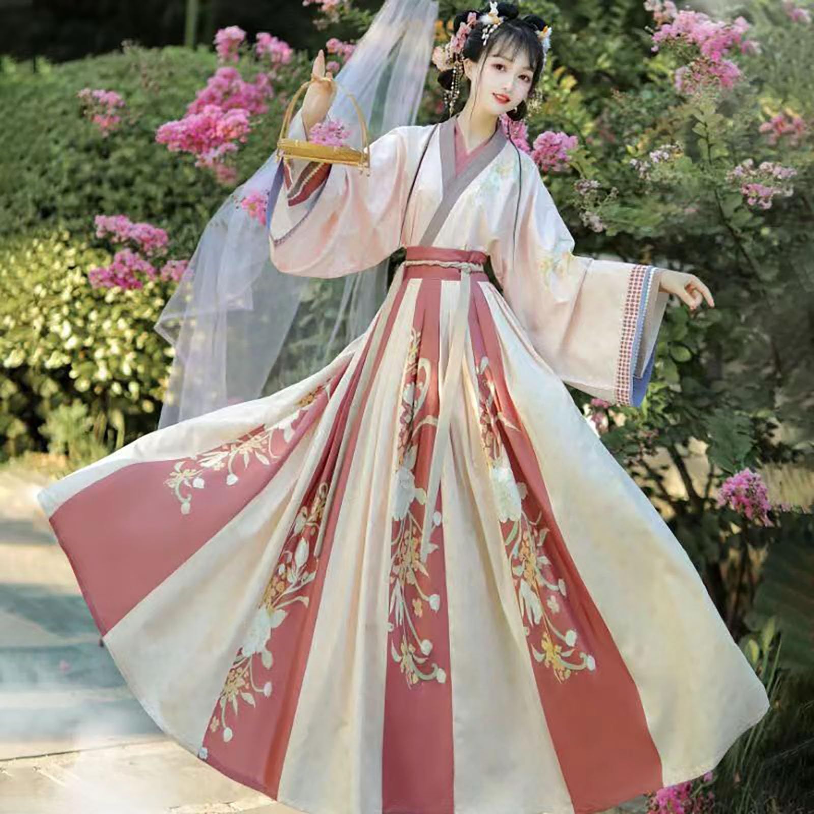 漢服 レディース 中華服 民俗衣装 コスプレ 着物 袴 ドレス 中華 宮廷 王宮 女装 衣装 撮影 ロング 花柄