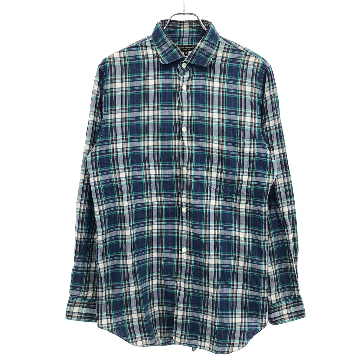 COMME des GARCONS HOMME PLUS コム デギャルソンオムプリュス 08SS チェックシャツ PA-B045 ブルー M